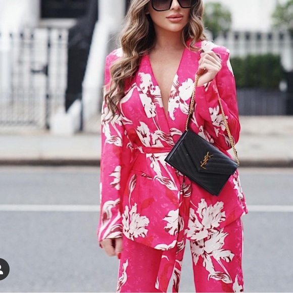 Cropped printed silky pants - Picture 3 of 8